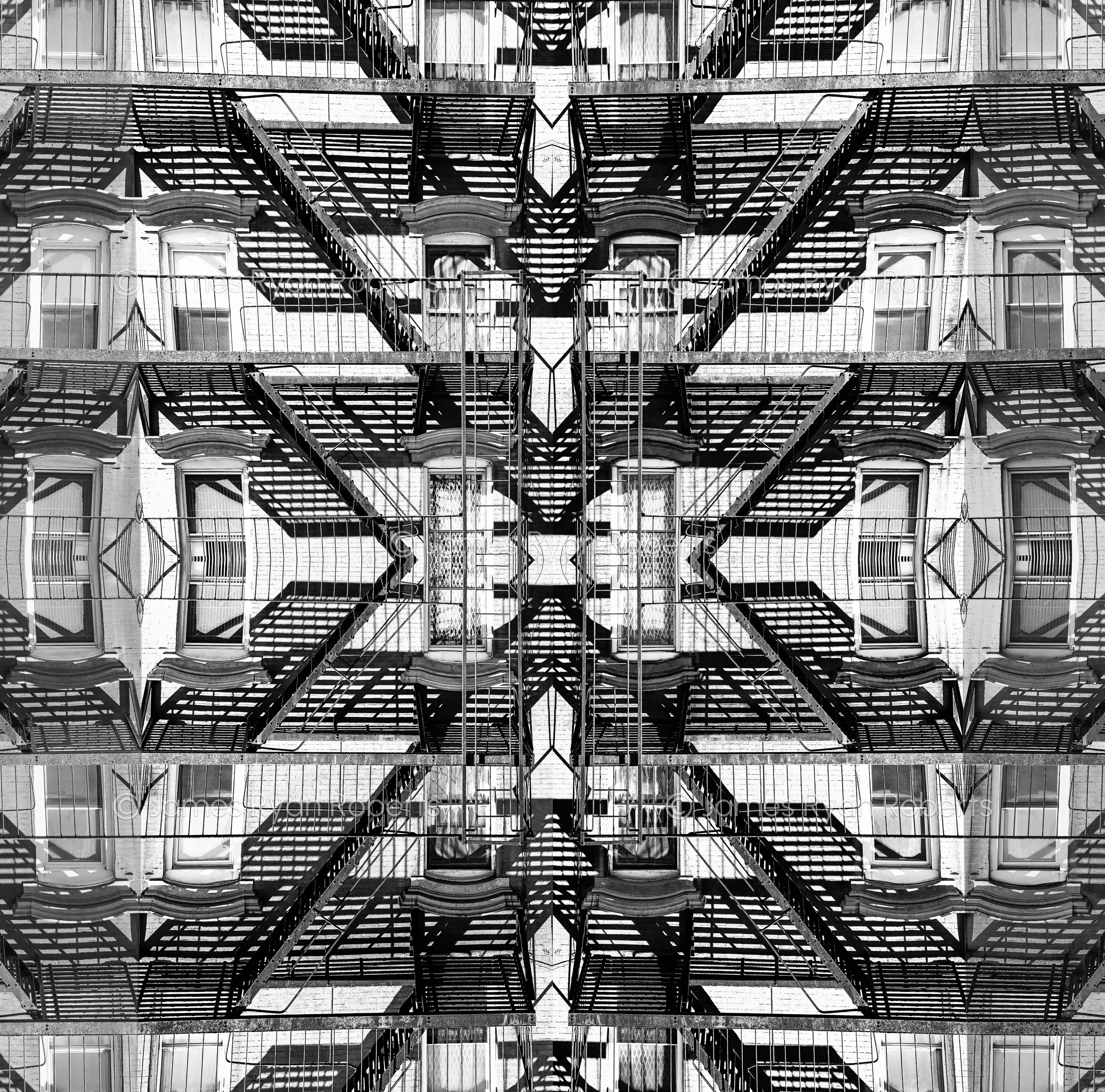 Sometimes it was hard to tell if I was going up or down - B&W — Circular Logic large-format fine art print