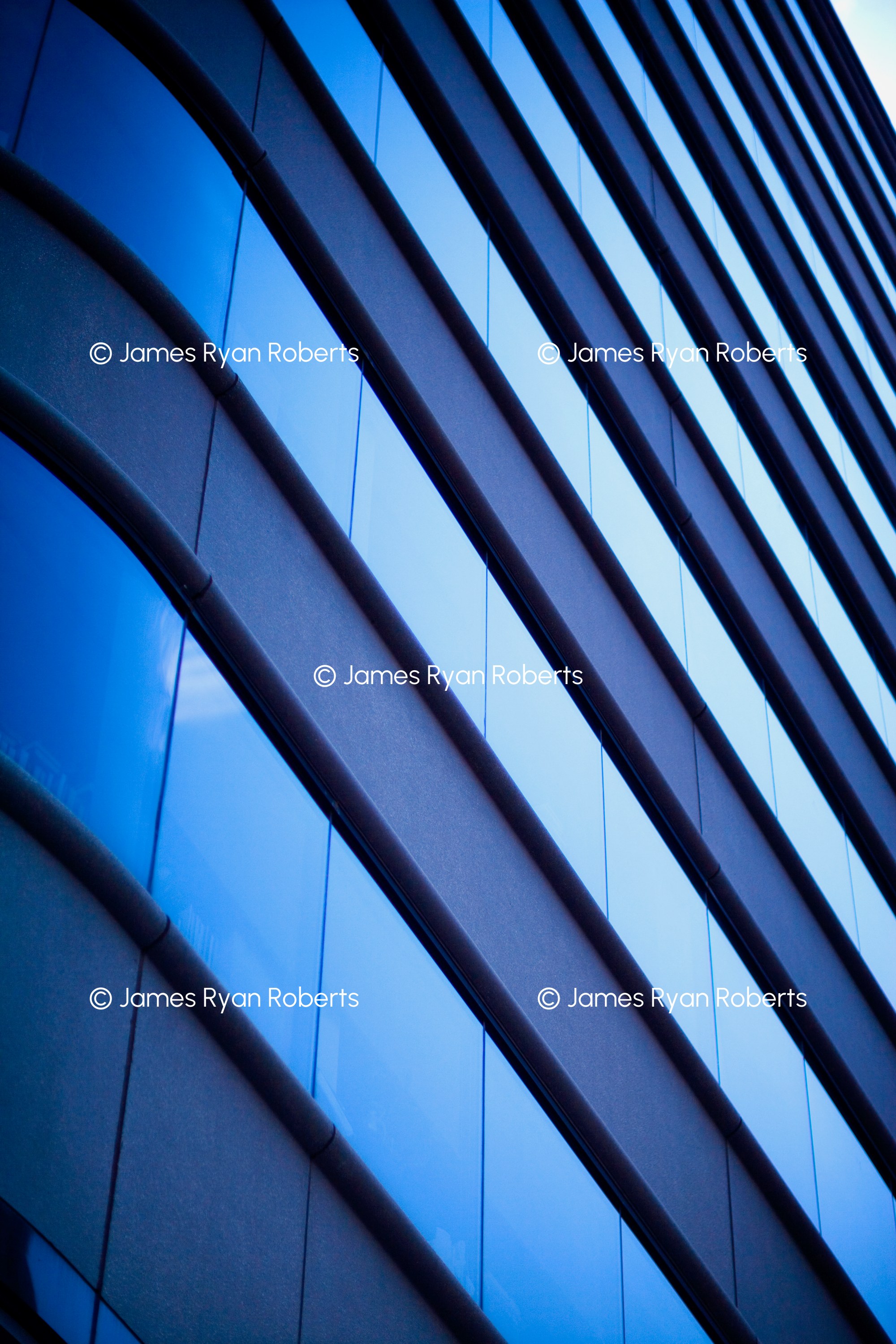 Blue Glass Curve — New York City large-format fine art print