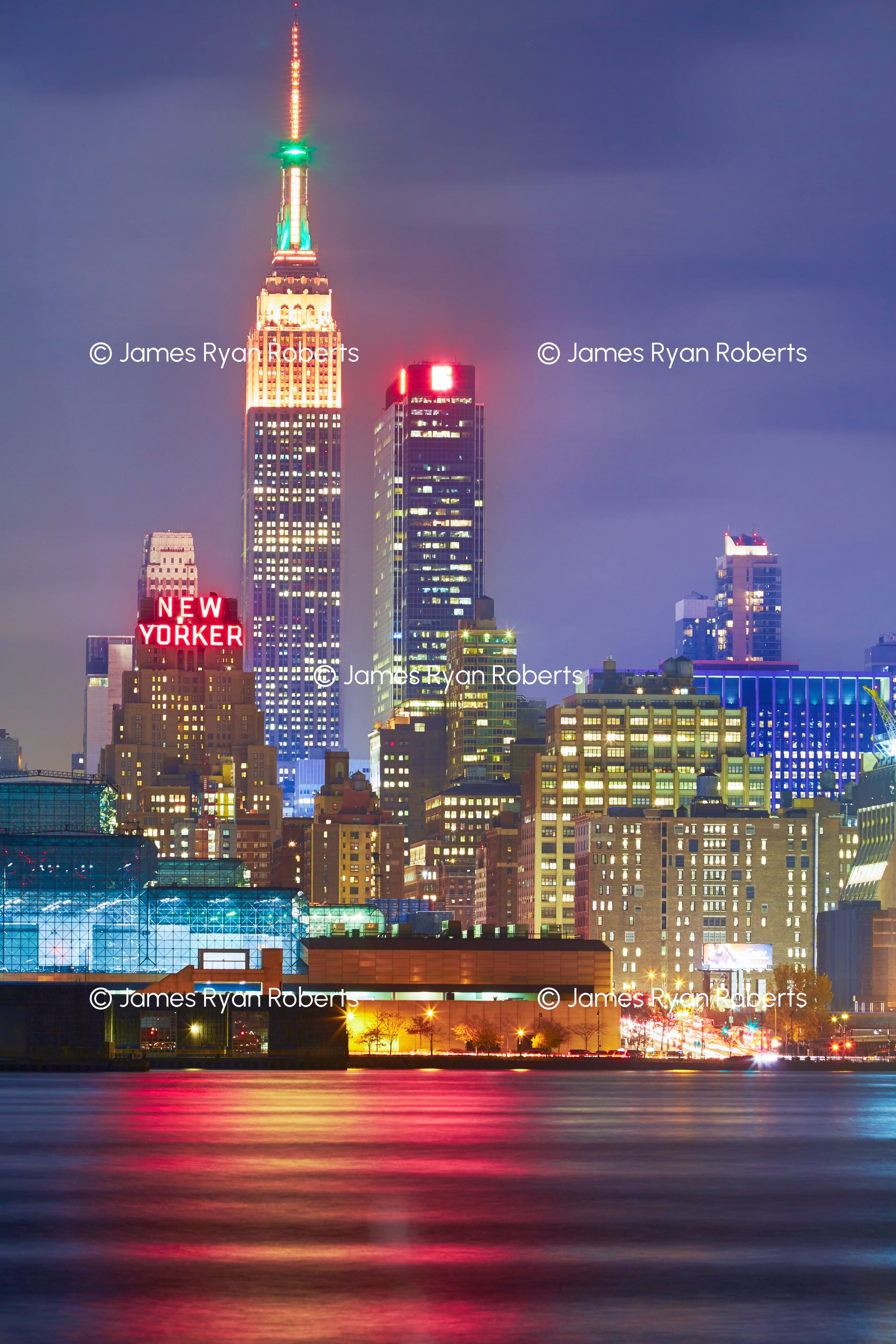 Empire State & the New Yorker, Night — New York City large-format fine art print
