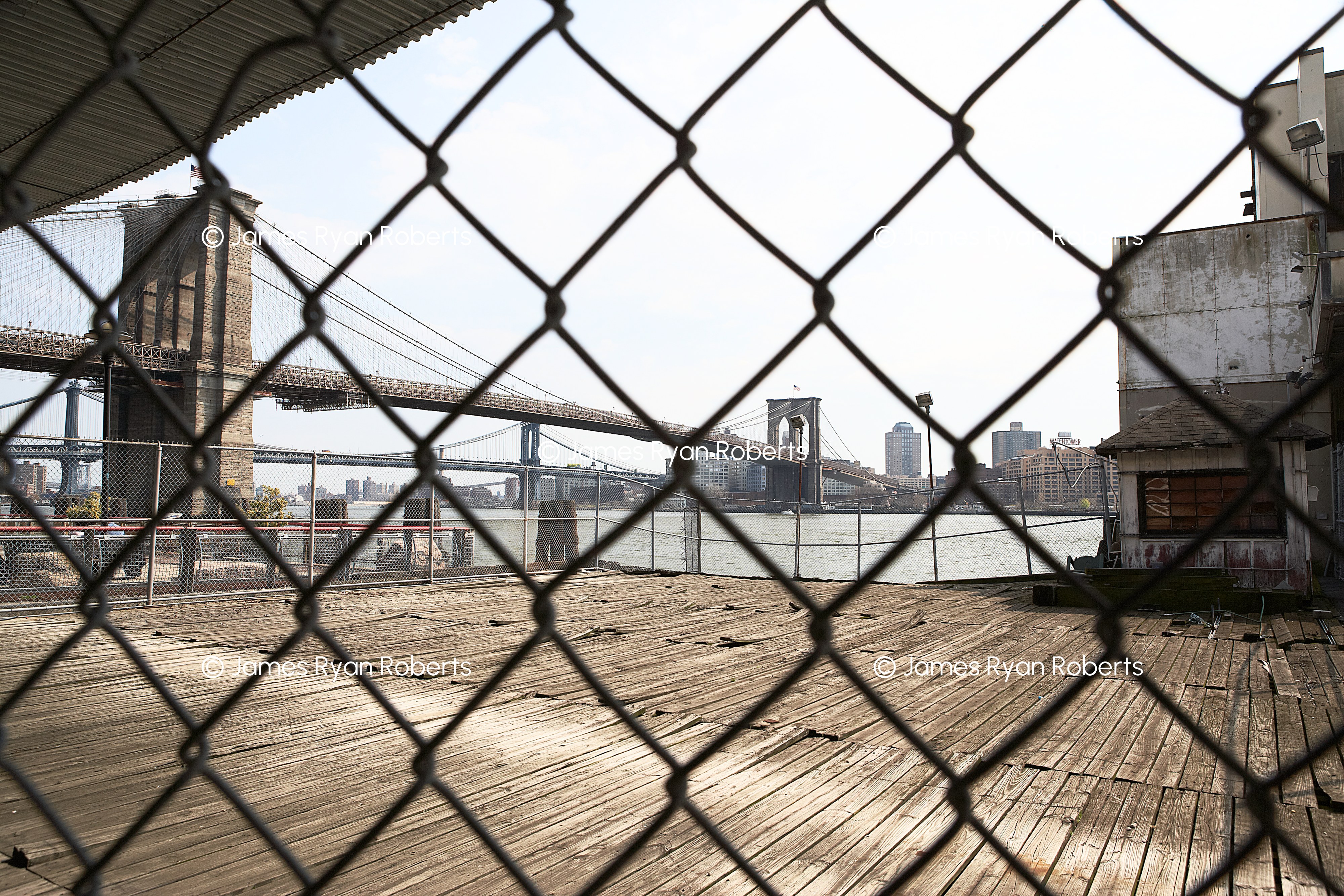 Fenced View, Brooklyn Bridge — New York City large-format fine art print