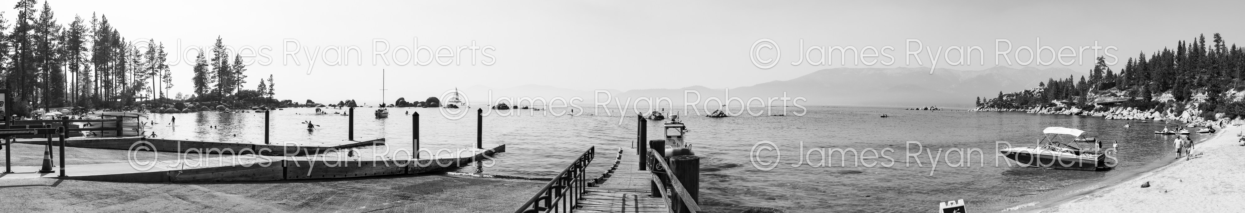 Sand Harbor State Park, Lake Tahoe, NV - BW #1 — PanoAmerica large-format fine art print