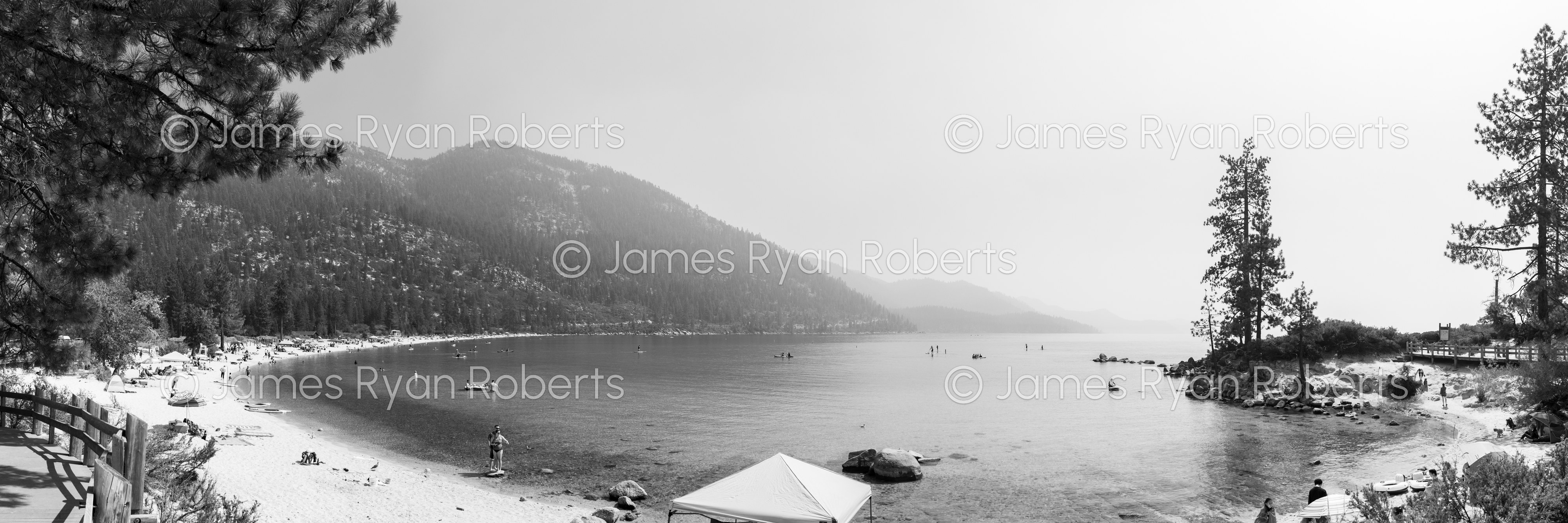 Sand Harbor State Park, Lake Tahoe, NV - BW #2 — PanoAmerica large-format fine art print