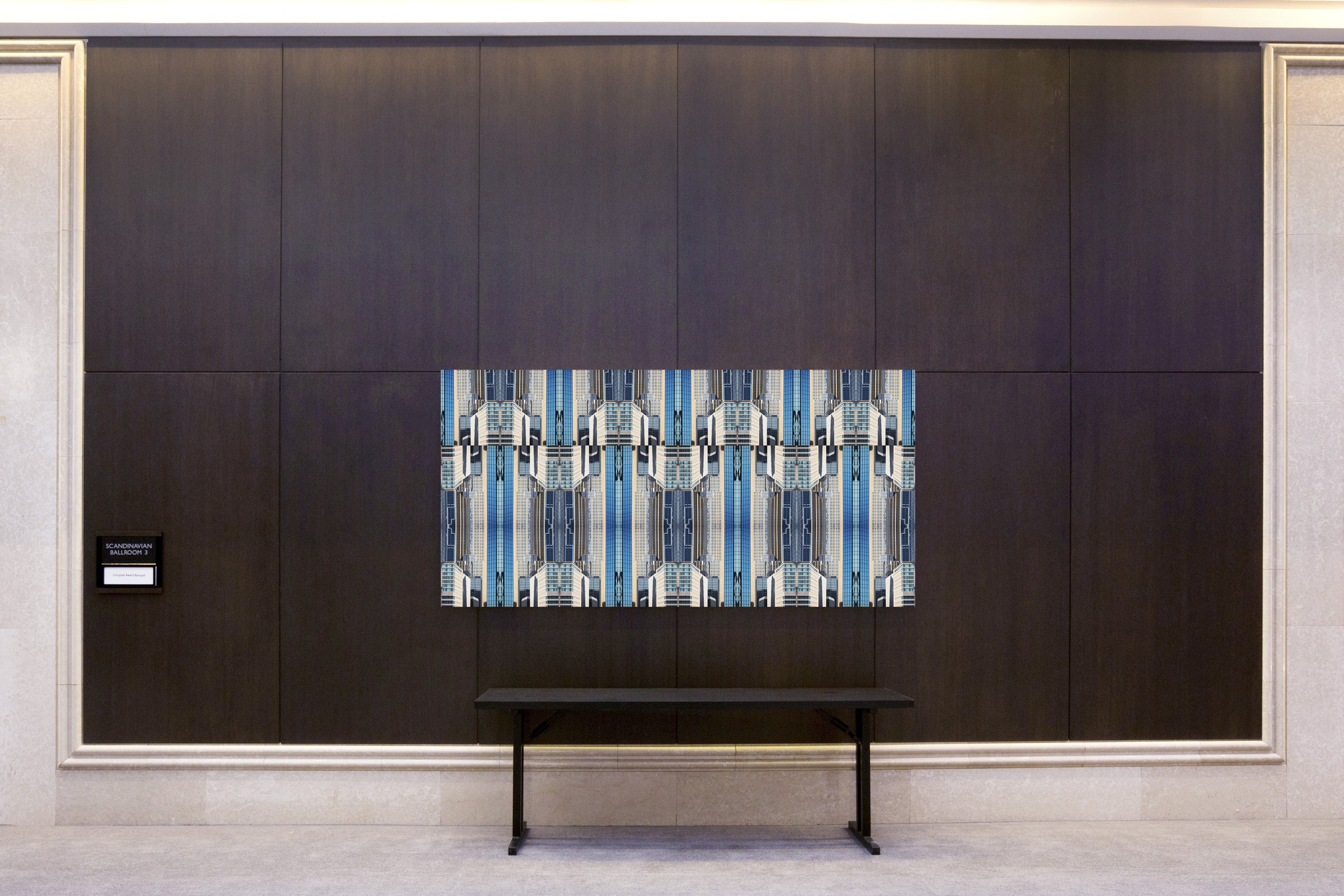Radisson Blu Minneapolis, Scandinavian Ballroom 3 — installed panel above the bench