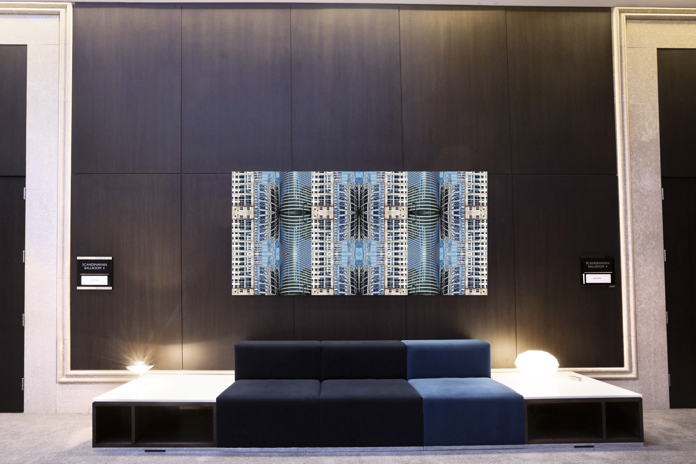 Radisson Blu Minneapolis, Scandinavian Ballroom 4 — installed panel above the lounge seating