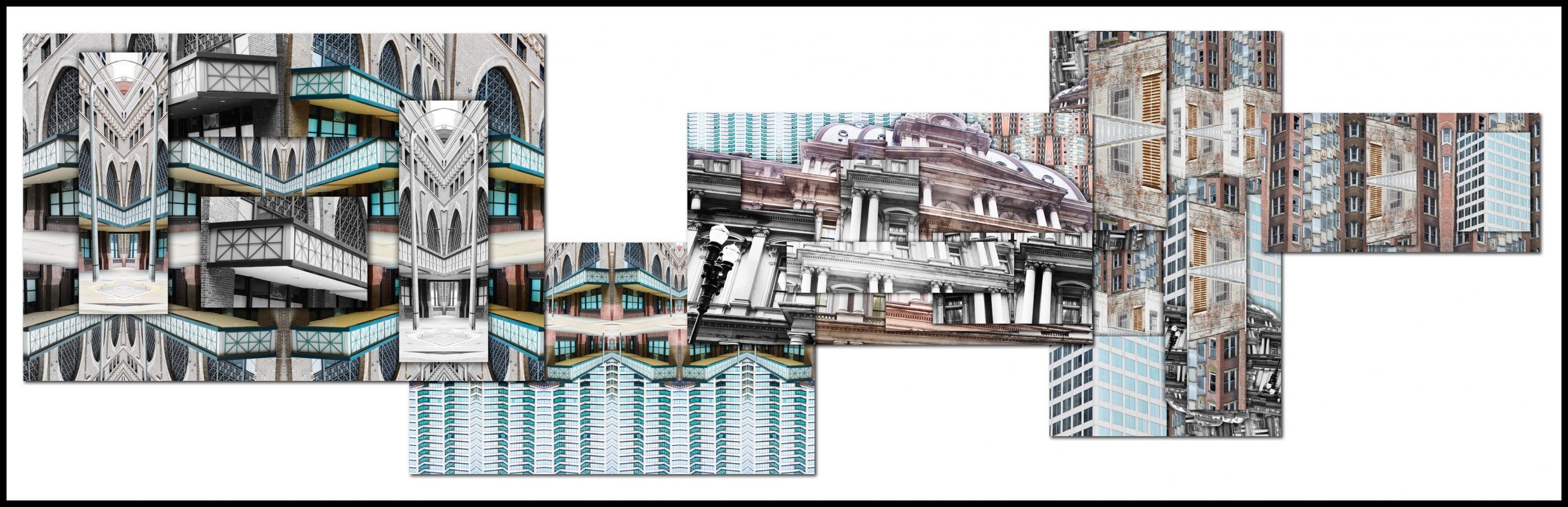 Composition study 1 — overlapping architectural panel layout