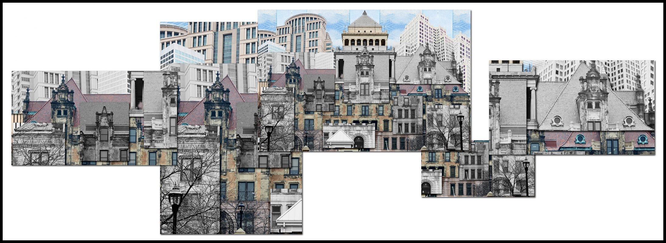 Composition study 3 — overlapping architectural panel layout